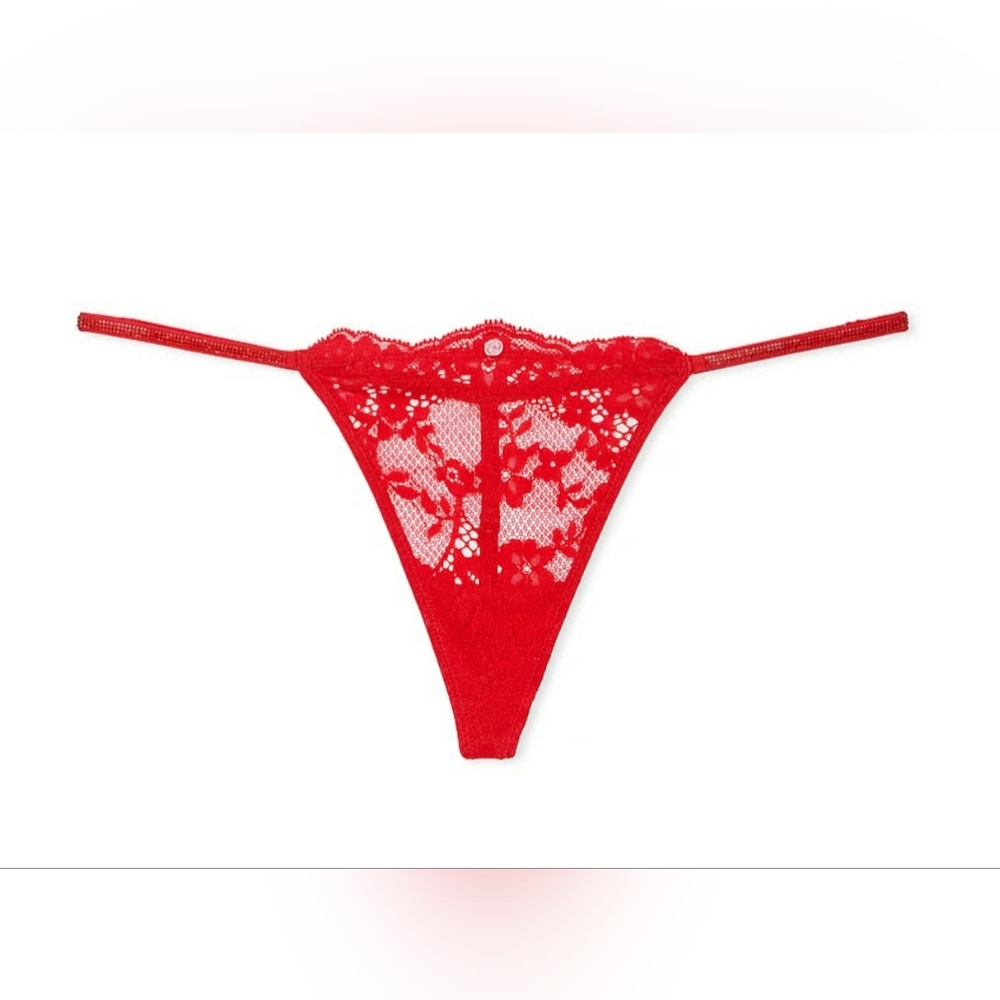 Victoria's Secret Lace-Trim High-Leg Adjustable V-String Size L - NWT
